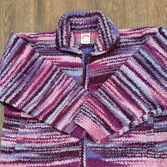 100% Wool multi colored zip Cardigan - Picture 2 of 8